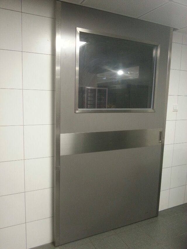 河套2套自动门，厨房不锈钢清洁自动门施工完工